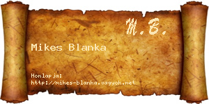 Mikes Blanka névjegykártya